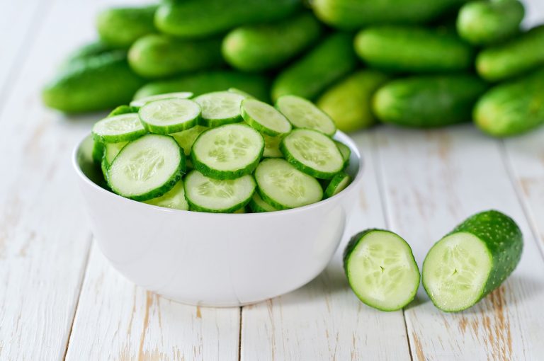A bowl of cucumbers